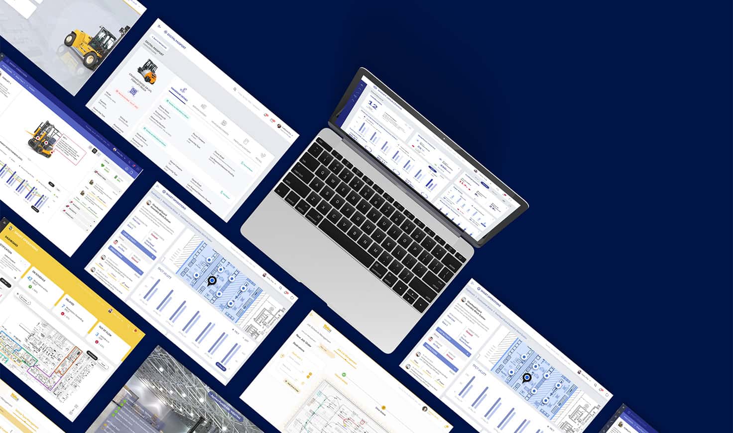 Laptop mockup with screens of IIoT poc.